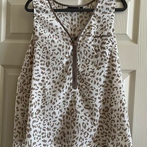 Apt. 9 Brown and White Animal Print Blouse